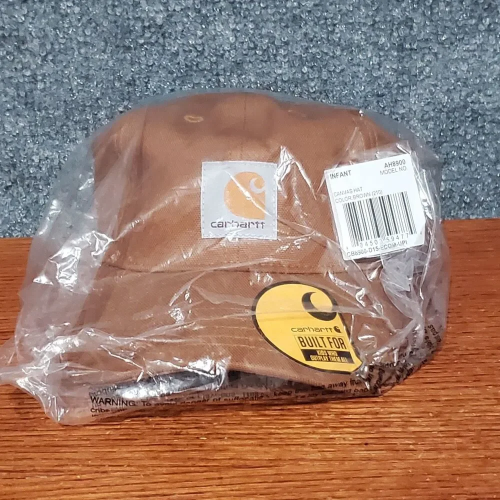 Infant Carhartt Canvas Hat Brown Signature Logo New Farmer Ranchwear Western